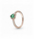 Heart 14k rose gold-plated ring with gre - 188421C03