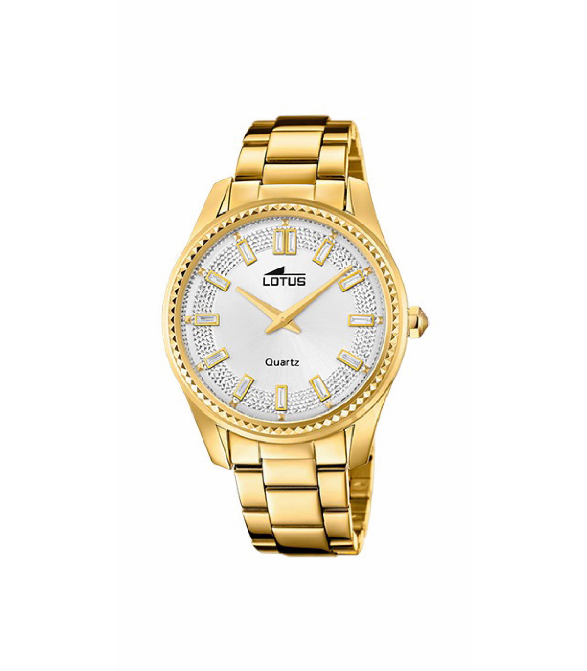 Reloj para chica Lotus transparente con brazalete dorado