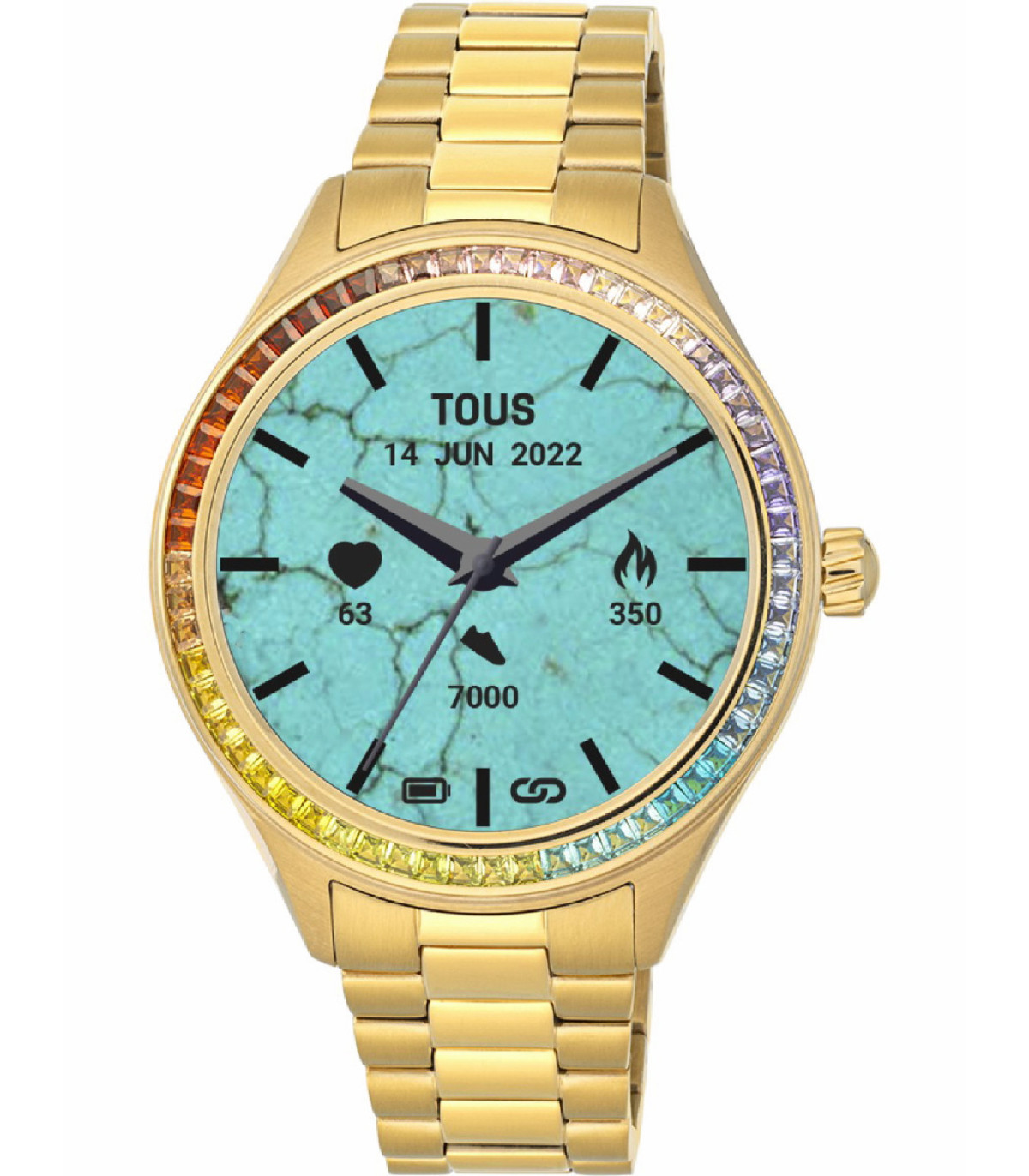 volumen animal antepasado Reloj Tous Smartwatch Mujer T-Shine Connect Acero IP dorado y circonitas -  200351041