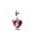 Charm colgante Pandora Doble Corazón rojo y Cerradura - 793119C01
