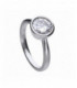 anillo solitario carats con circonita de 8 mm en bisel - 6118151582