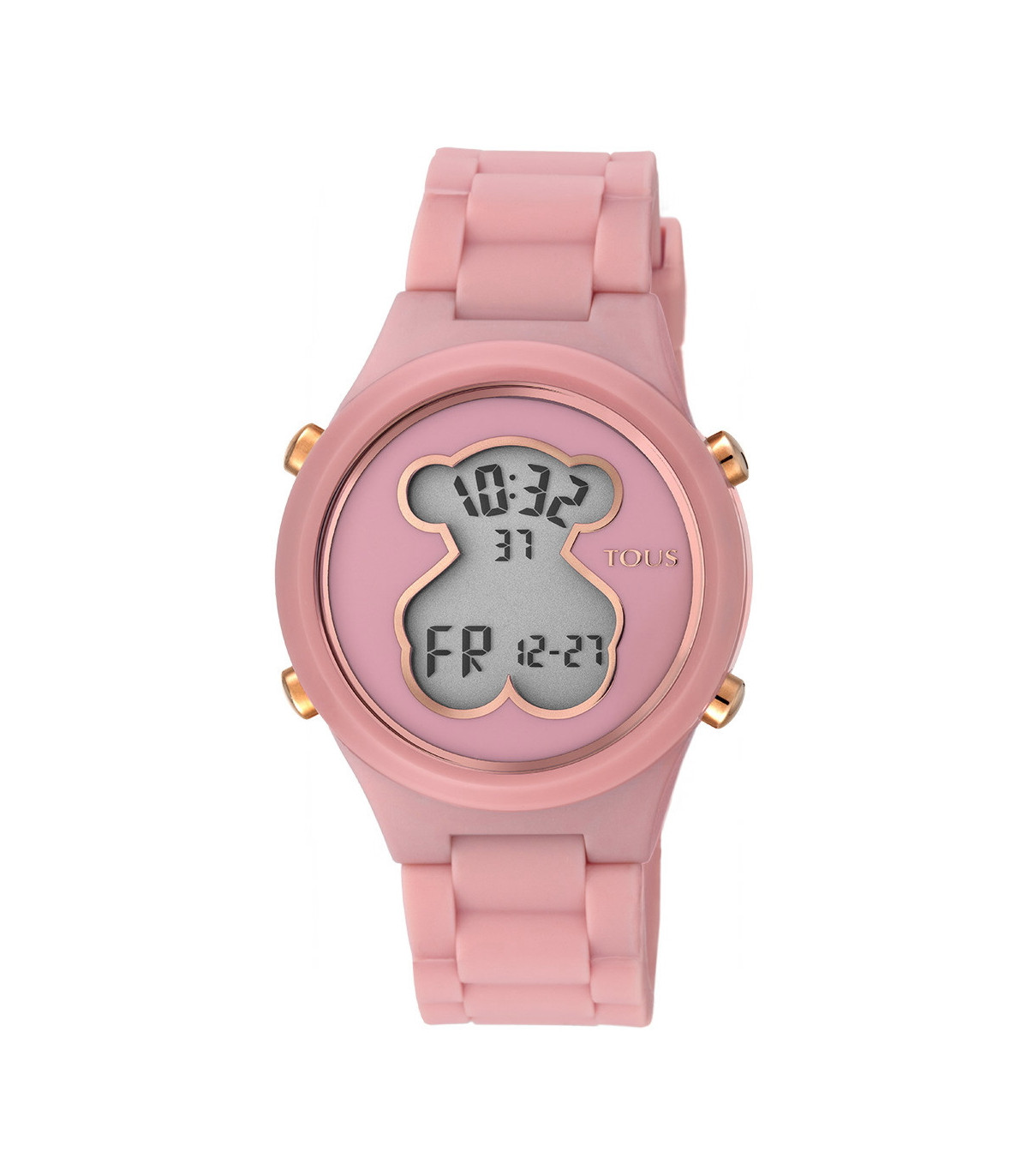 Reloj Tous D-Bear Teen de acero IP rosado con correa de 