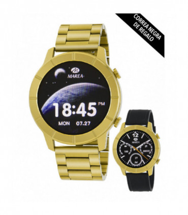 Reloj inteligente Marea Hombre Correas intercambiables acero IP  dorado/silicona negra - B58003/5