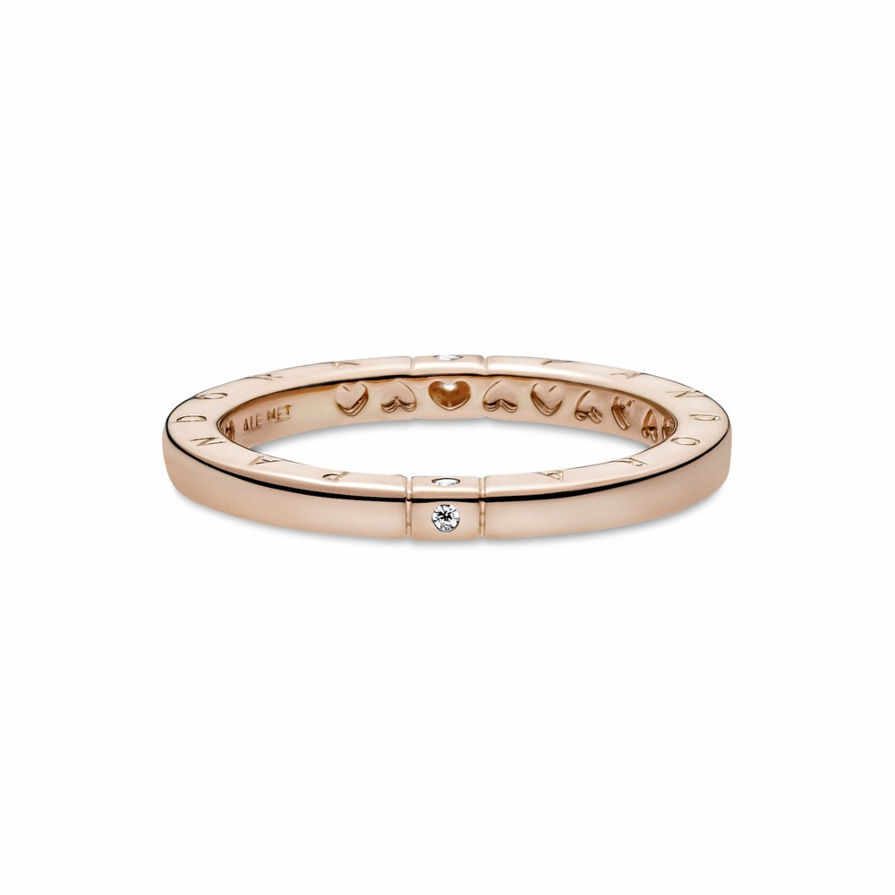 Anillo Pandora Rose Logotipo & Corazones
