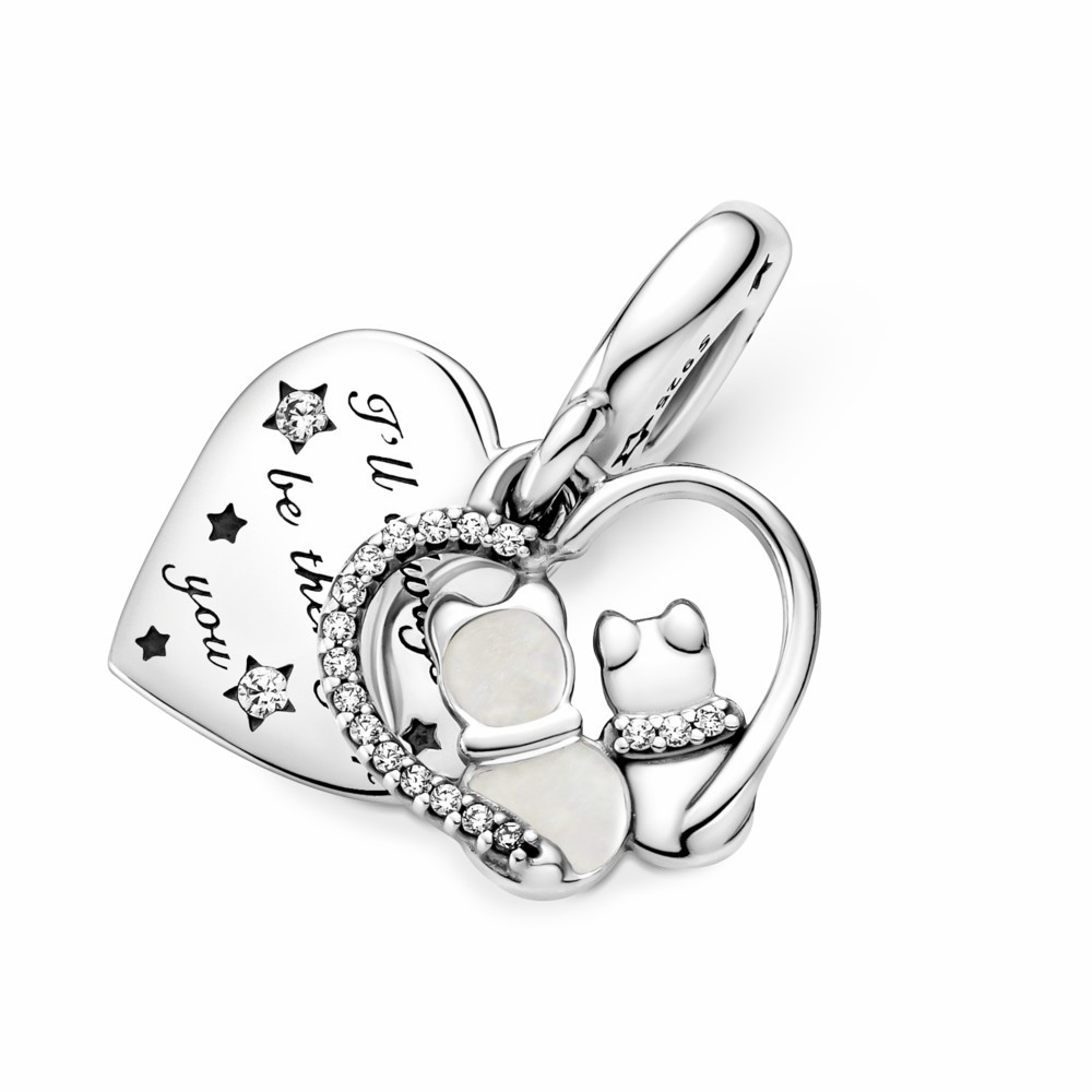 Charm Colgante Pandora Gatos & Corazones