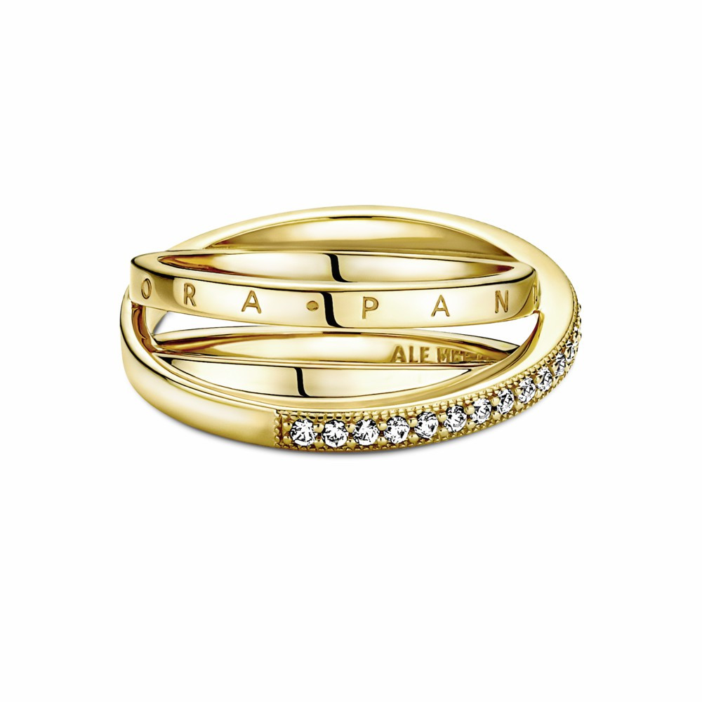 Anillo Pandora Shine Cruzado Triple Alianza