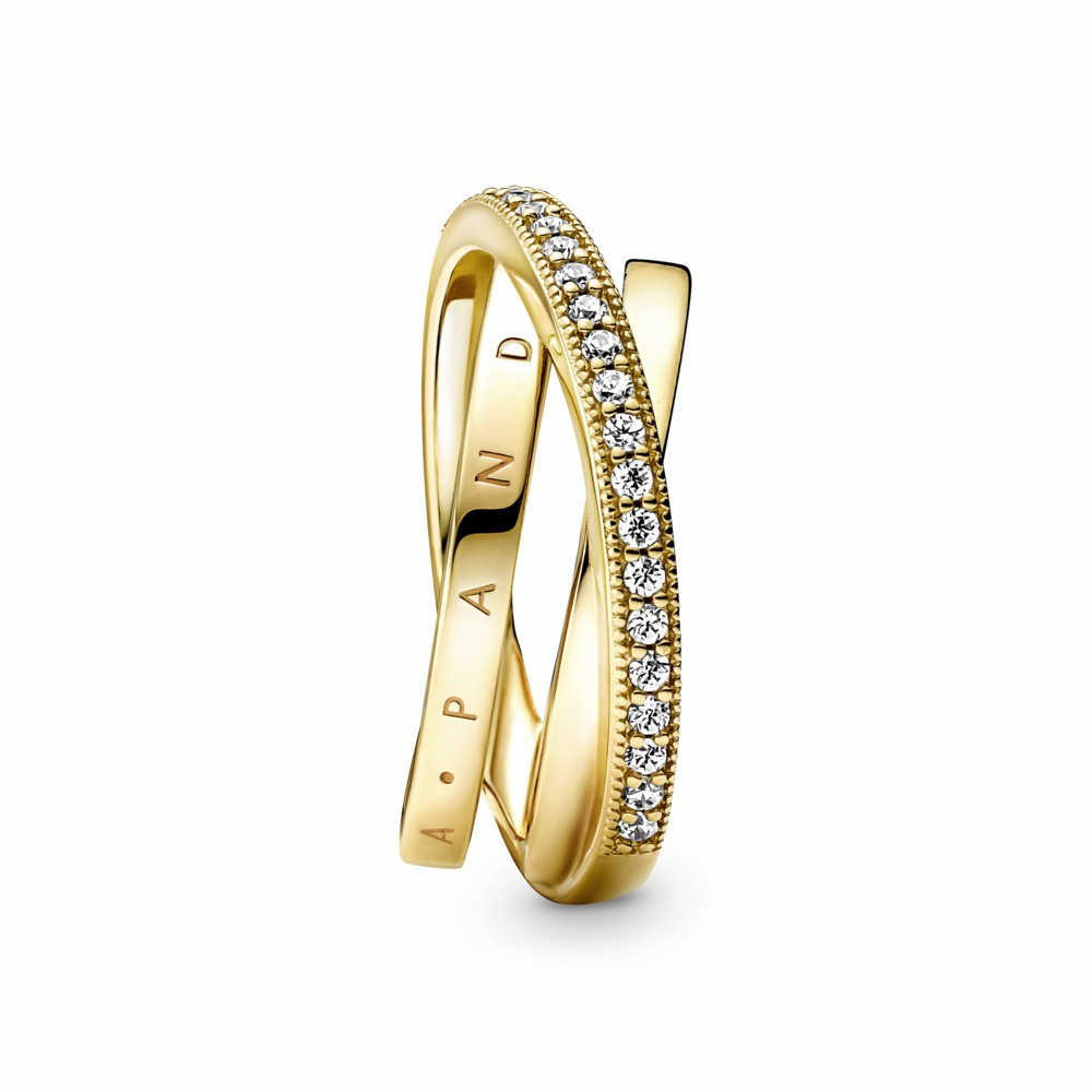 Anillo Pandora Shine Cruzado Triple Alianza