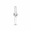 Star sterling silver ring with  clear cu