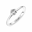 Star sterling silver ring with  clear cu