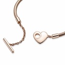 Pulsera Pandora Moments Rose Cadena de Serpiente con Cierre en T y Corazón