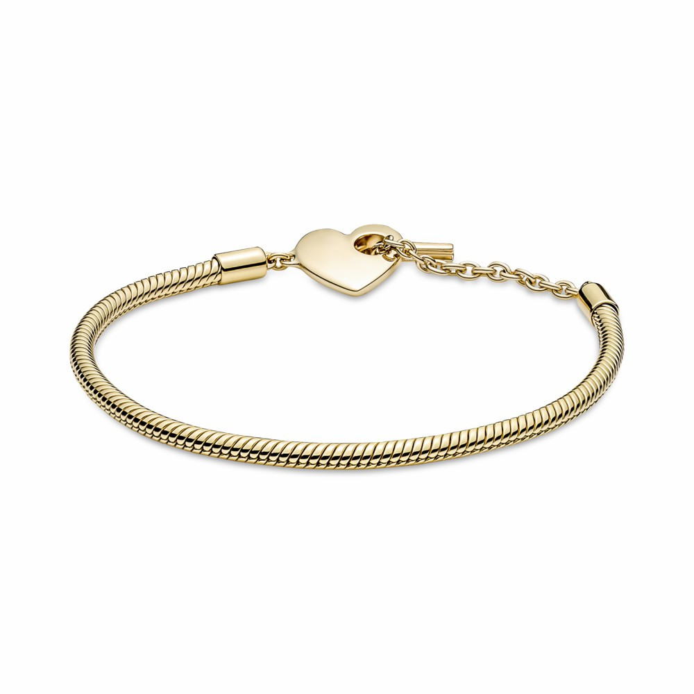 Pulsera Pandora Shine Moments Cadena de Serpiente con Cierre en T y Corazón