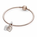 Charm colgante Pandora Doble Corazones Entrelazados
