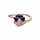 Anillo Pandora Rose Flor Pensamiento Morado