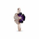 Anillo Pandora Rose Flor Pensamiento Morado