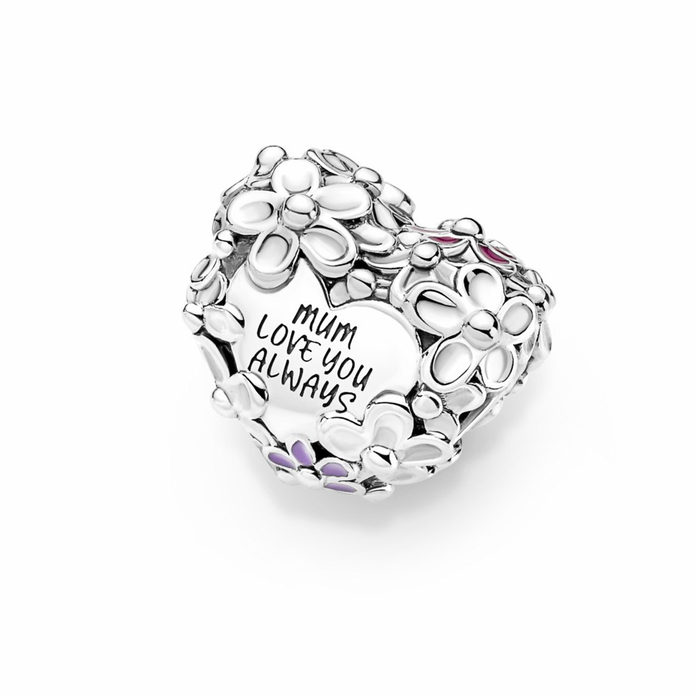 Charm Pandora Corazón Margarita Mamá