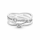 Anillo Pandora Triple Alianza Brillante