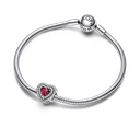 Charm Pandora Corazón Nivelado Rojo Brillante