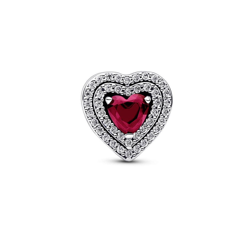 Charm Pandora Corazón Nivelado Rojo Brillante