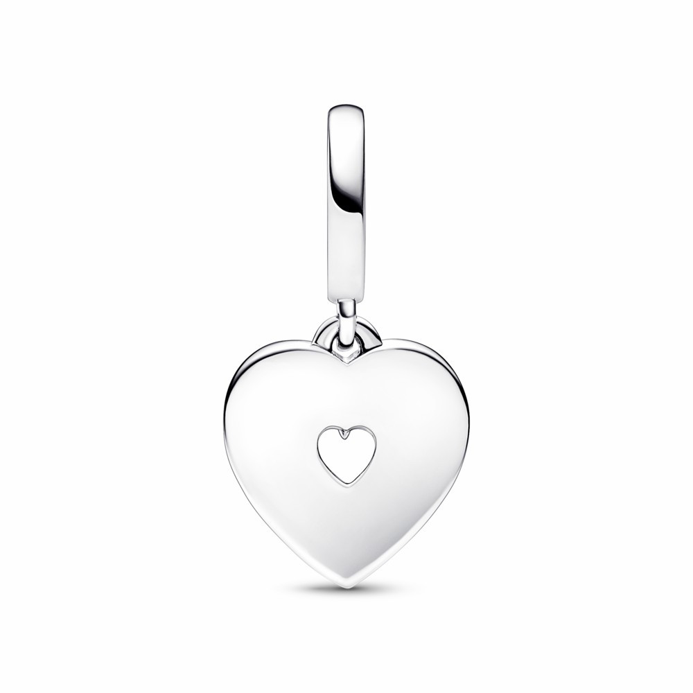 Charm colgante Pandora Doble Corazón Blanco Anacarado