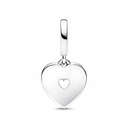 Charm colgante Pandora Doble Corazón Blanco Anacarado