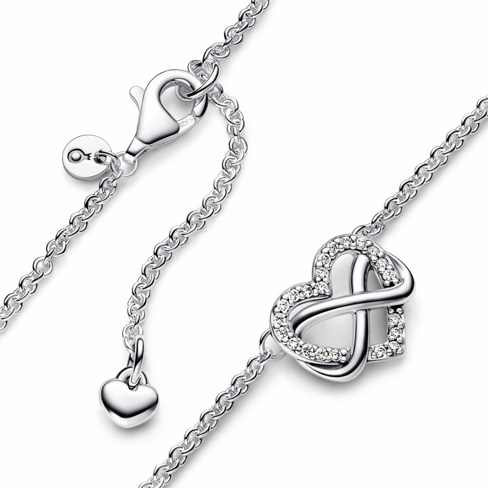 Gargantilla Pandora Corazón Infinito entrelazado Brillante