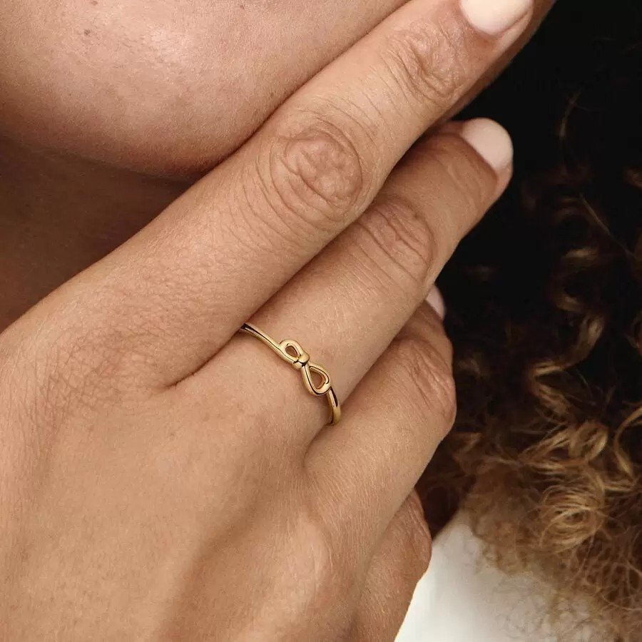 Anillo Pandora Baño Oro Nudo Infinito