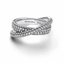 Anillo Pandora Timeless Pavé cruzado de doble banda