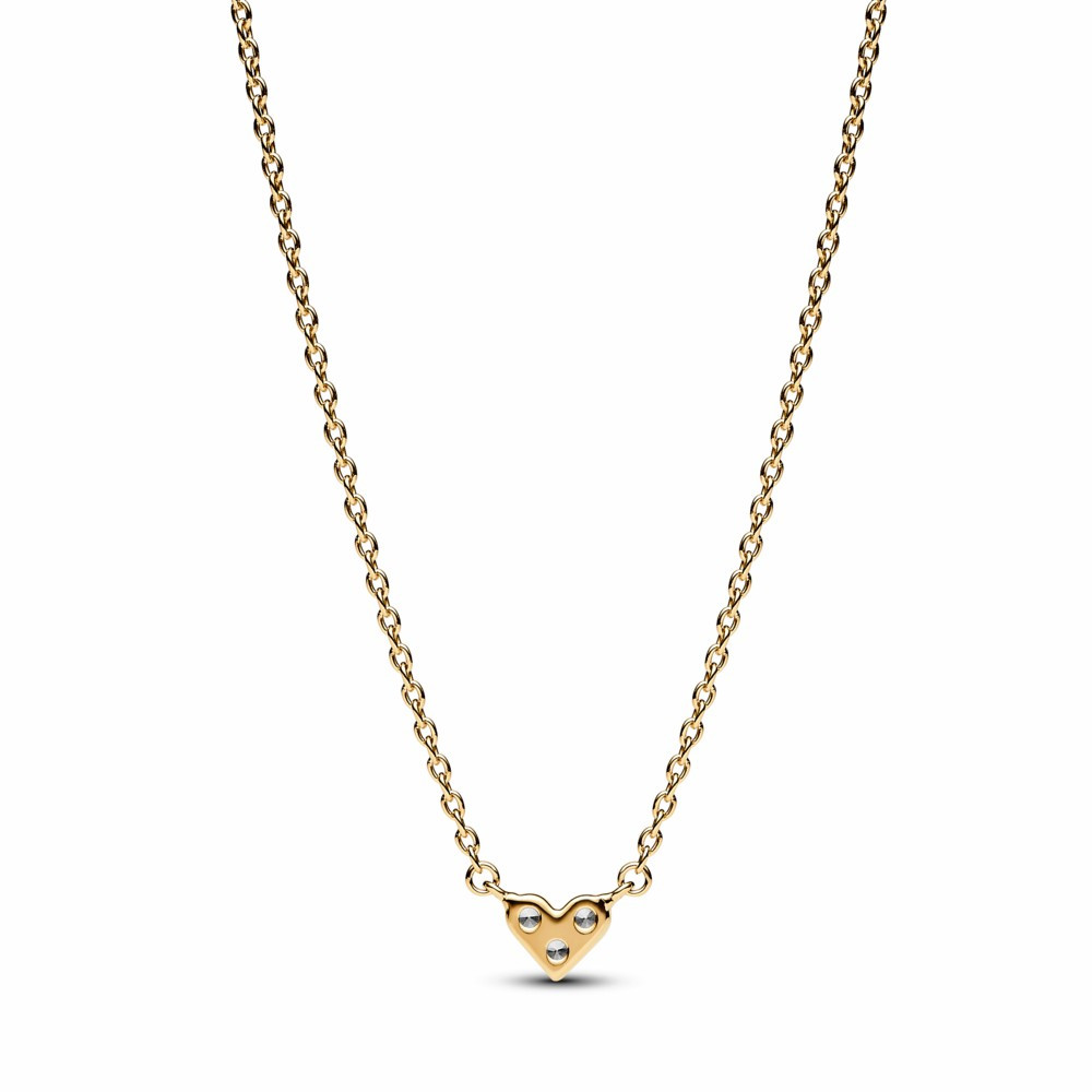 Collar Pandora Shine Corazón triple gema