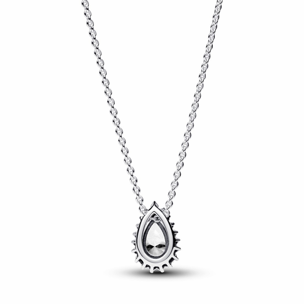 Collar Pandora Halo brillante Corte de pera