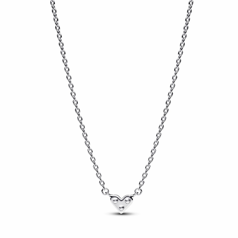Collar Pandora Corazón triple Gema