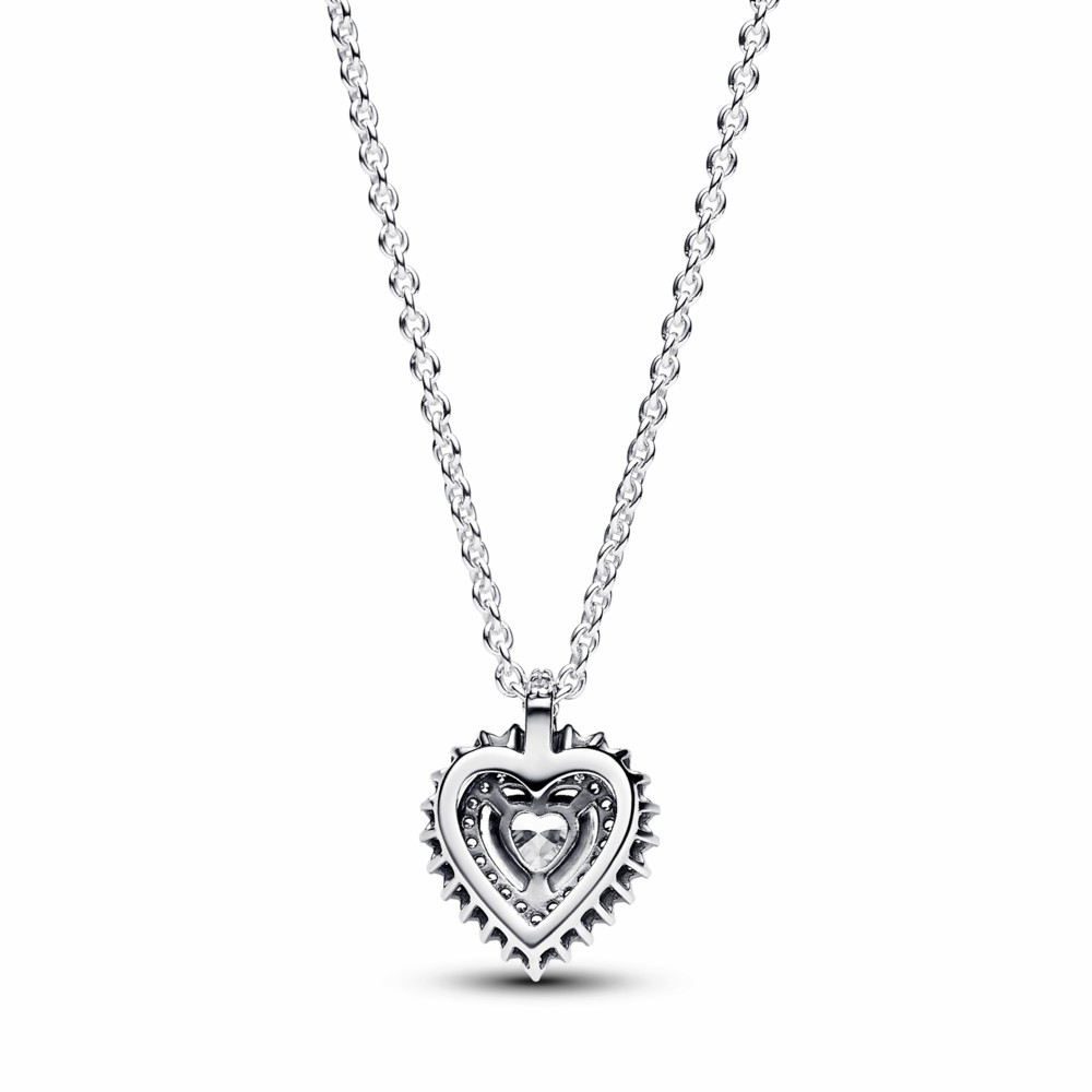 Collar Pandora Corazón Halo Brillante
