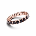 Anillo Pandora de eternidad negro con fila frillante