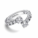 Anillo Pandora de banda superpuesta billante
