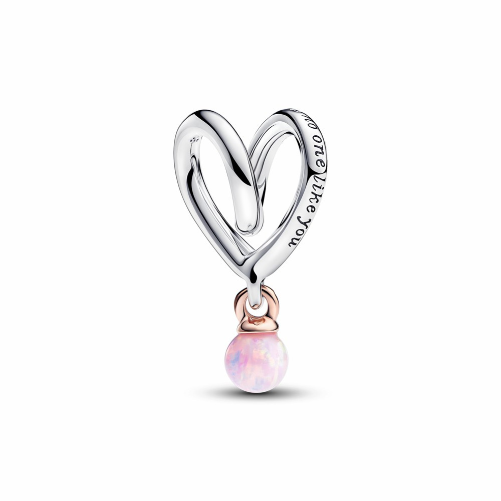 Charm Pandora de corazón envuelto en dos tonos