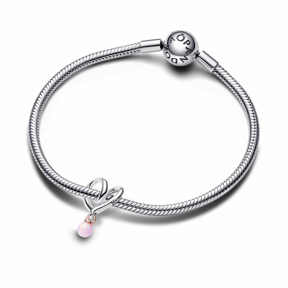 Charm Pandora de corazón envuelto en dos tonos