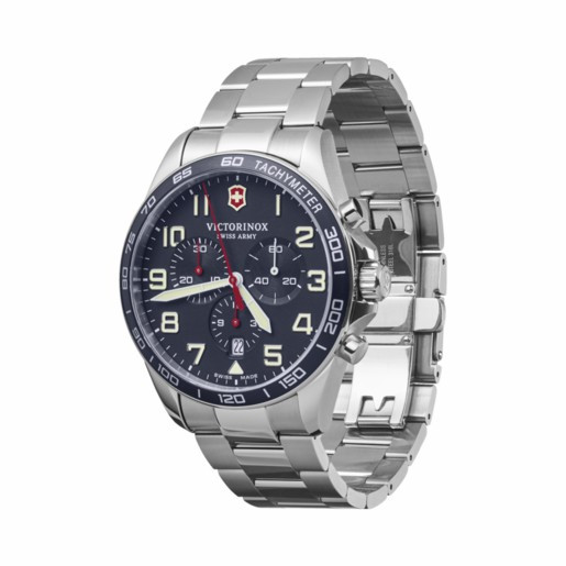 Reloj Victorinox Fieldforce Chrono Hombre Correa acero inox & Esfera azul