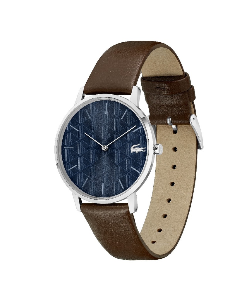 Reloj Lacoste Crocoring Hombre Corre piel marrón & esfera azul