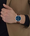 Reloj Lacoste Crocoring Hombre Corre piel marrón & esfera azul