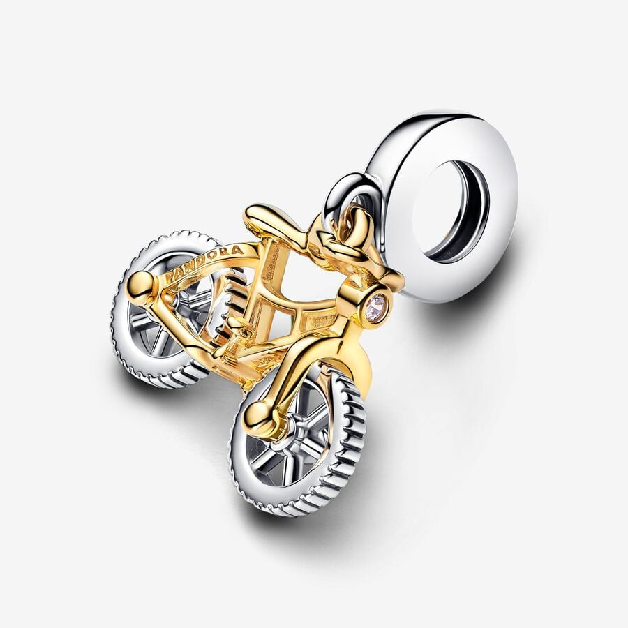 Charm Colgante Pandora Bicicleta Bicolor con Ruedas Giratorias