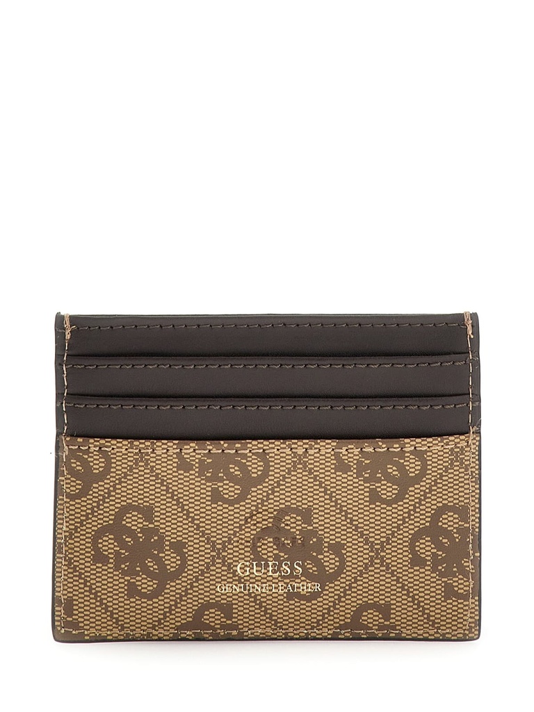 PORTATARJETAS GUESS DE PIEL MARRON LOGOTIPO 4G