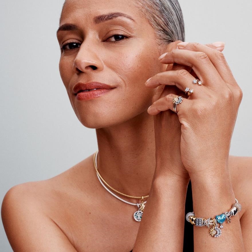 ANILLO PANDORA ABIERTO ESTRELLAS FUGACES