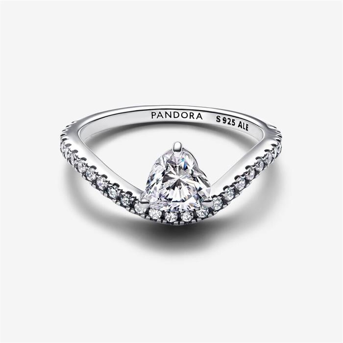 Anillo Pandora Corazón Ondulado en Pavé