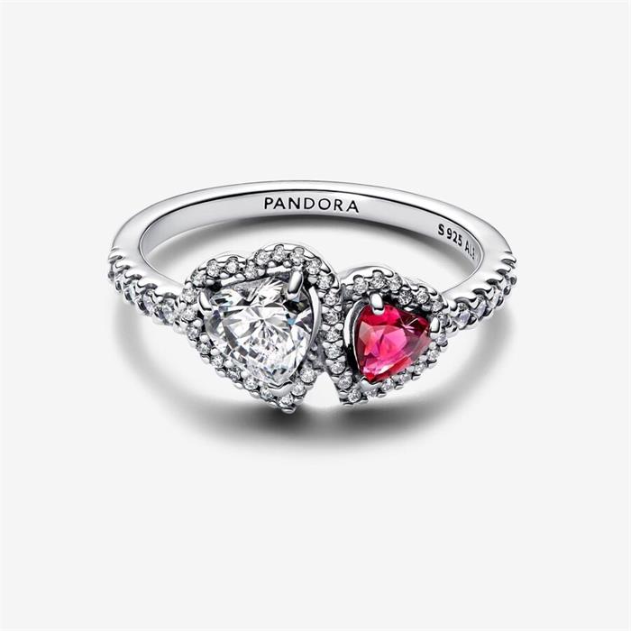 Anillo Pandora Halo Corazones