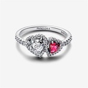 Anillo Pandora Halo Corazones