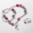Collar Pandora Cadena de Serpiente con Cierre de Corazón