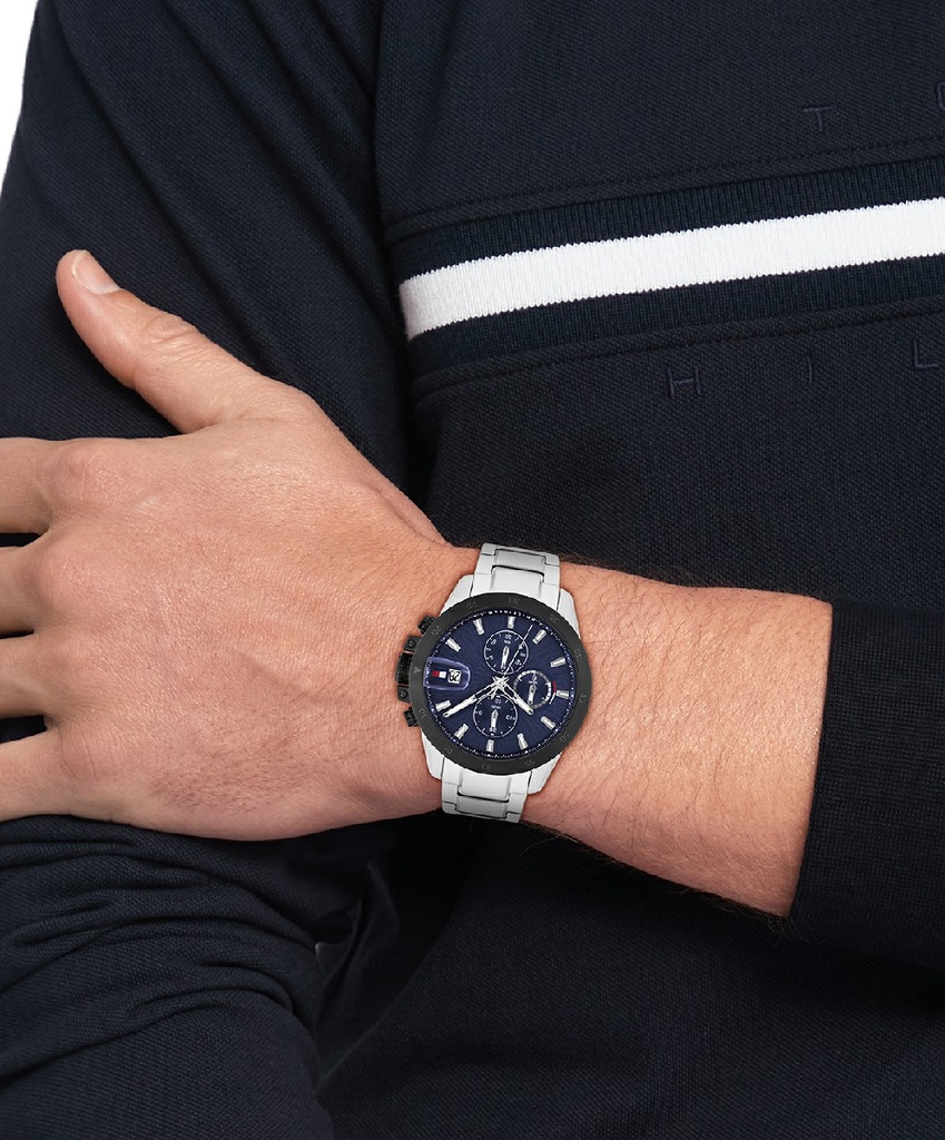 Reloj Tommy Hilfiger Jameson Plateado y Azul Multifunción Hombre 1792198