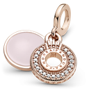 Charm colgante pandora corona de pavé brillante rosé