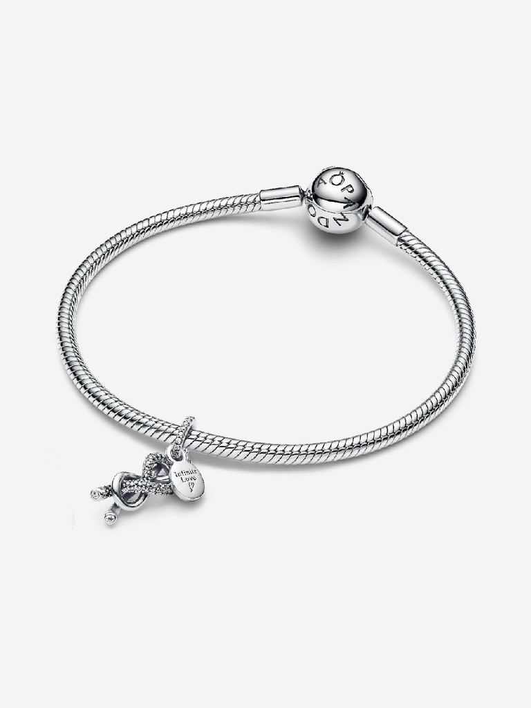 Charm Pandora Colgante Nudo Infinito y Pavé