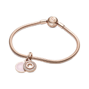 Charm colgante pandora corona de pavé brillante rosé