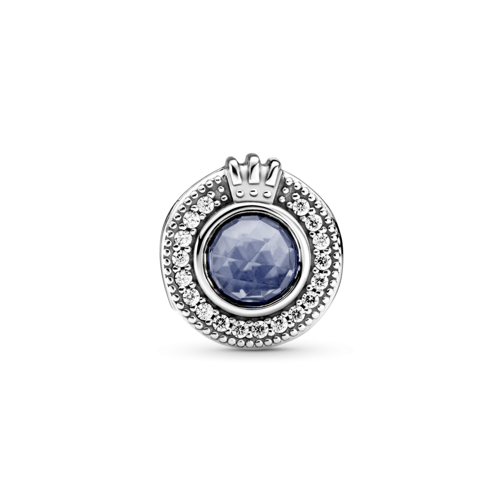 Charm Padora azul brillante de la corona Pandora